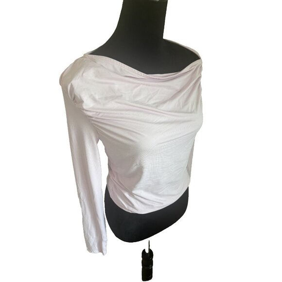 Light Pink Off-Shoulder Long Sleeve Top By Halara XS - Picture 6 of 12